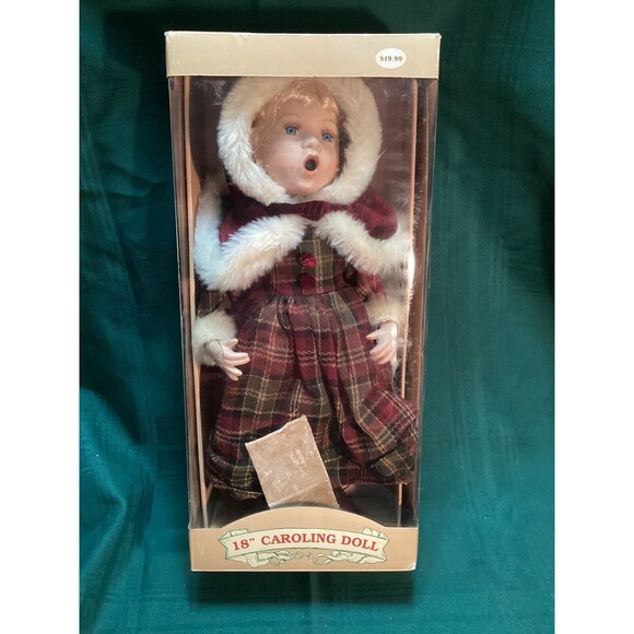 The Collector’s Choice By Dan Dee 18” Porcelain Doll Blonde Caroler In Box - Picture 2 of 16